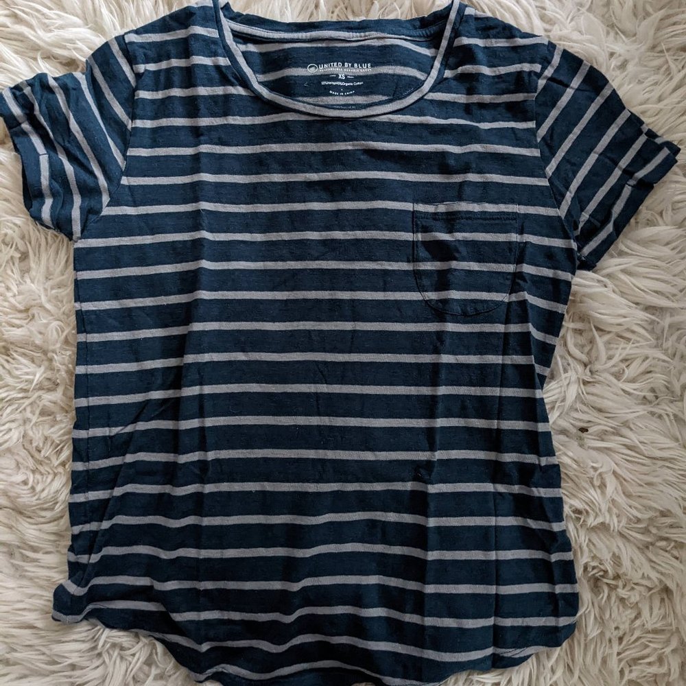 United by Blue hemp blend striped tshirt